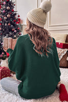 Green Embroidered 'MERRY' Sweater